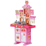 VEVOR Kitchen Playset Kids Pretend Cooking Play Toy 48 Piece Accessories Pink - Extra Image