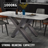 VEVOR Set of 2 Steel Table Legs, 28'Height 24'Wide Dining Table Legs, Heavy Duty 3.1" Square Box Section X Frame Table Legs, 28x24x3.1 Inch Original Color Industrial Country Style Metal Dining Legs
