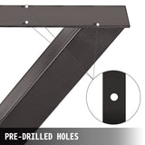 VEVOR Set of 2 Steel Table Legs, 28'Height 24'Wide Dining Table Legs, Heavy Duty 3.1