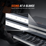 VEVOR Drill Bit Dispenser Cabinet, Three-Drawer Drill Bit Organizer Cabinet for 1mm to 13mm, Steel Drill Dispenser Organizer Cabinet with Labels, Stackable Drill Dispenser for Drill Bit Storage - Top-Down View