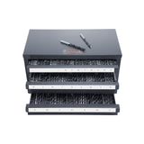 VEVOR Drill Bit Dispenser Cabinet, Three-Drawer Drill Bit Organizer Cabinet for 1mm to 13mm, Steel D