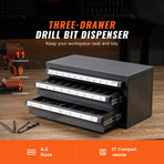 Drill Bit Dispenser Cabinet, Three-Drawer Drill Bit Organizer Cabinet for A to Z, Steel Drill Dispenser Organizer Cabinet with Labels, Stackable Drill Dispenser for Drill Bit Storage