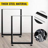 VEVOR Black Table Legs Frame Metal Dining Table Desk 600X720MM - Front View