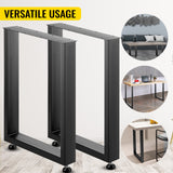 VEVOR Black Table Legs Frame Metal Dining Table Desk 600X720MM - Close-Up Angle
