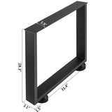 VEVOR Black Metal Table Legs Set of 2 Steel Table Legs 800x720 MM Dining Table Legs Office Table Legs Computer Desk Legs Steel Bench Legs Country Style Table Legs DIY Furniture Legs - Low Angle