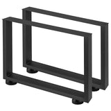 VEVOR Black Metal Table Legs Set of 2 Steel Table Legs 800x720 MM Dining Table Legs Office Table Legs Computer Desk Legs Steel Bench Legs Country Style Table Legs DIY Furniture Legs - Extra Image