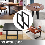VEVOR Black Metal Table Legs Set of 2 Steel Table Legs 35x28 Inch Dining Table Legs Office Table Legs Computer Desk Legs Steel Bench Legs Country Style Table Legs DIY Furniture Legs - Close-Up Angle