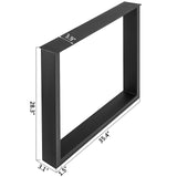 VEVOR Black Metal Table Legs Set of 2 Steel Table Legs 35x28 Inch Dining Table Legs Office Table Legs Computer Desk Legs Steel Bench Legs Country Style Table Legs DIY Furniture Legs - Low Angle