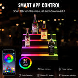 VEVOR LED Lighted Liquor Bottle Display Bar Shelf RF & App Control 406mm 3-Step - Side View