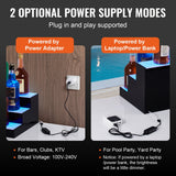VEVOR LED Lighted Liquor Bottle Display Bar Shelf RF & App Control 406mm 3-Step - 45-Degree Angle