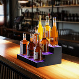 VEVOR LED Lighted Liquor Bottle Display Bar Shelf RF & App Control 406mm 3-Step - Low Angle