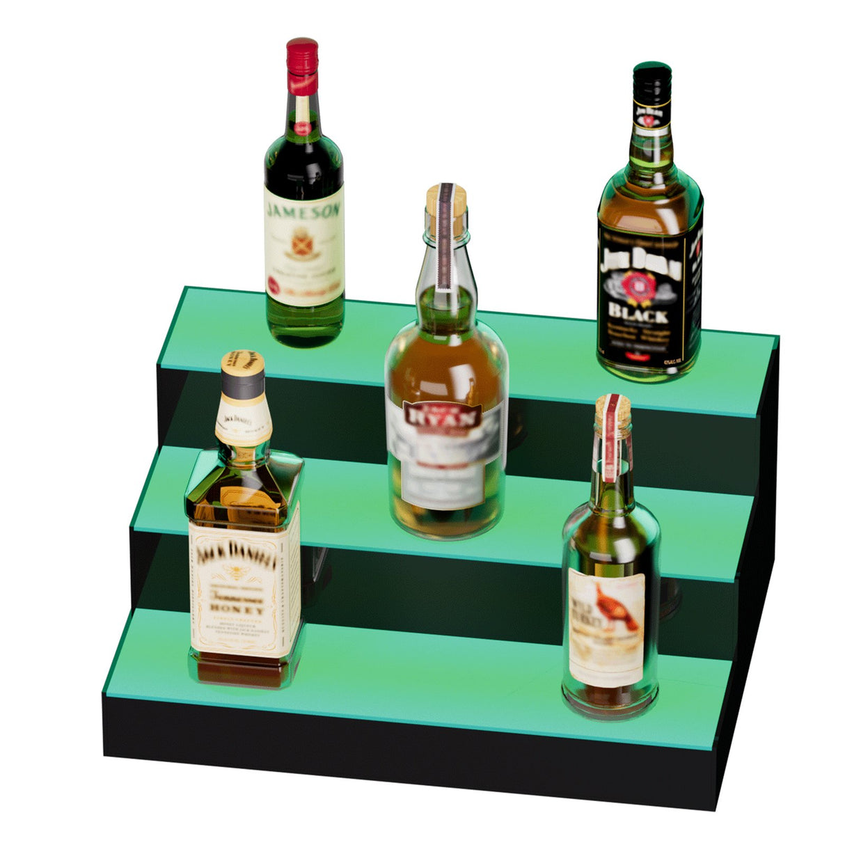 VEVOR LED Lighted Liquor Bottle Display Bar Shelf RF & App Control 406mm 3-Step