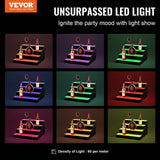 VEVOR LED Lighted Liquor Bottle Display Bar Shelf RF & App Control 406 mm 4-Step - Front View
