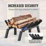 VEVOR Fireplace Log Grate, 18 inch Heavy Duty Fireplace Grate with 6 Support Legs, Solid Powder-coated Steel Bars, Log Firewood Burning Rack Holder