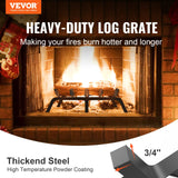 VEVOR Fireplace Log Grate, 533.4mm Heavy Duty Fireplace Grate with 6 Support Legs, 19.05mm Solid Powder-coated Steel Bars, Log Firewood Burning Rack - Front View