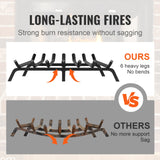VEVOR Fireplace Log Grate, 762mm Heavy Duty Fireplace Grate with 6 Support Legs, 19.05mm Solid Powder-coated Steel Bars, Log Firewood Burning Rack Holder for Indoor and Outdoor Fireplace - Side View