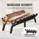 Fireplace Log Grate, 762mm Heavy Duty Fireplace Grate with 6 Support Legs, 19.05mm Solid Powder-coated Steel Bars, Log Firewood Burning Rack Holder for Indoor and Outdoor Fireplace
