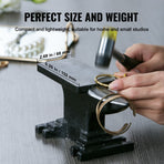 Single Horn Anvil, 8.8Lbs Cast Steel Anvil, High Hardness Rugged Round Horn Anvil Blacksmith, Compact Design and Stable Base, Forge Tools and Equipment, Metalsmith Tool for Bending and Shaping