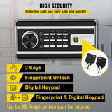 VEVOR Safe Box, 1.7 CU.FT Fingerprint Safe Box for Money with 2 Keys & Digital Keypad, Q235 Steel Safe Box for Storing Cash, Jewelry, Pistols, Documents, Watches in Home & Office & Hotel - Side View