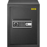 VEVOR Safe Box, 2.1 CU.FT Fingerprint Safe Box for Money w/ 2 Keys & Digital Keypad, Q235 Steel Safe Box for Storing Cash, Jewelry, Pistols, Documents, Watches in Home & Office & Hotel - Low Angle