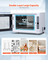 VEVOR Nail Tool Cleaning Machine 12L Large Capacity Tool Cabinet Cleaner Box - Side View