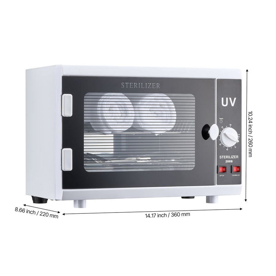 Nail Tool Cleaning Machine, 12L Large Capacity, Knob Control, Tool Cabinet Cleaner Box with Timer Setting, Tempered Glass Door, 185nm Wavelength, for Labs, Home, Nail Salons, Beauty Salons