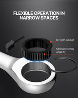 VEVOR Combination Wrench Set 8-Piece Metric 8 mm to 19 mm with Organizer Rack - Side View