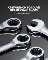 VEVOR Combination Wrench Set 8-Piece Metric 8 mm to 19 mm with Organizer Rack - 45-Degree Angle
