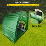 VEVOR Bike Cover Storage Tent, 420D Oxford Fabric Portable for 4 Bikes, Outdoor Waterproof Anti-Dust Bicycle Storage Shed, Heavy Duty for Bikes, Lawn Mower, and Garden Tools, with Carry Bag, Green