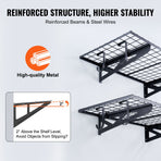 Garage Storage Shelving, 2 Pack, 122 x 61 cm Heavy Duty Garage Shelves Wall Mounted, 502 lbs Load Capacity(Total) Garage Storage Rack Floating Shelves, Suitable for Shop, Shed, Garage Storage