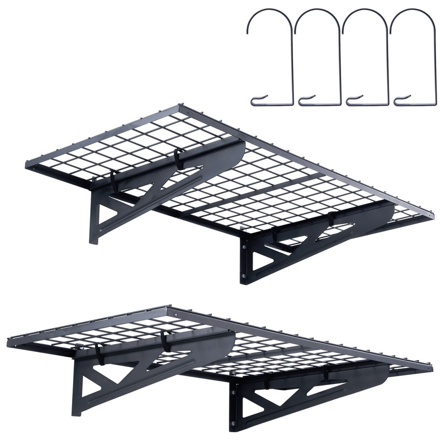 Garage Storage Shelving, 2 Pack, 122 x 61 cm Heavy Duty Garage Shelves Wall Mounted, 502 lbs Load Capacity(Total) Garage Storage Rack Floating Shelves, Suitable for Shop, Shed, Garage Storage