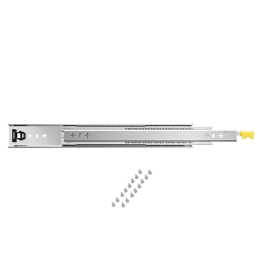 1 Pair Full Extension Drawer Slides 16 18 20 24 30 35 38 59 32 36 40 48 60 in, 250 lbs Load Capacity Locking Drawer Slides, Ball Bearing with Lock Side Mount Drawer Slide Rail