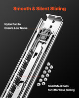 VEVOR 1 Pair 18-60 in Soft-Close Drawer Slides Ball Bearing Full Extension - Top-Down View