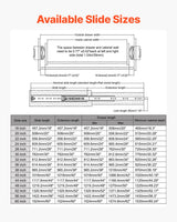 VEVOR 1 Pair 18-60 in Soft-Close Drawer Slides Ball Bearing Full Extension - Rear View