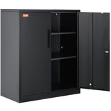 VEVOR Metal Storage Cabinet w/ 3 Keys 2 Adjustable Shelves & Magnetic Door Black