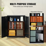 VEVOR Metal Storage Cabinet w/ 3 Keys 2 Adjustable Shelves & Magnetic Door Black