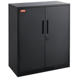 VEVOR Metal Storage Cabinet w/ 3 Keys 2 Adjustable Shelves & Magnetic Door Black - Extra Image