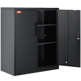 VEVOR Metal Storage Cabinet w/ 3 Keys 2 Adjustable Shelves & Magnetic Door Black - Extra Image