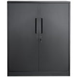 VEVOR Metal Storage Cabinet w/ 3 Keys 2 Adjustable Shelves & Magnetic Door Black
