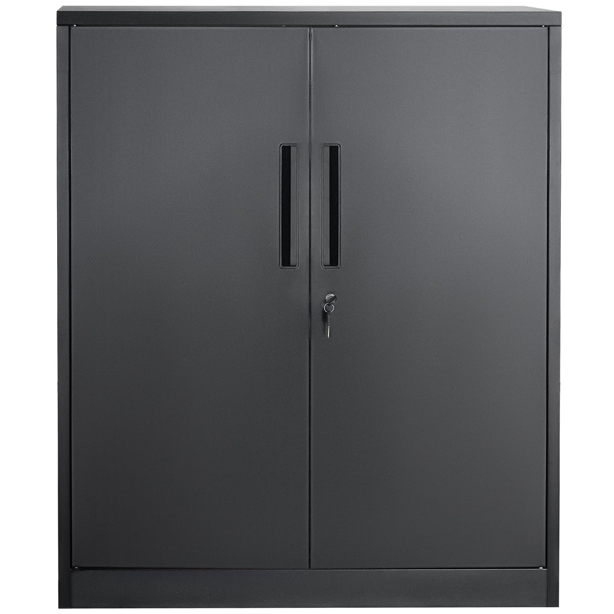 VEVOR Metal Storage Cabinet w/ 3 Keys 2 Adjustable Shelves & Magnetic Door Black