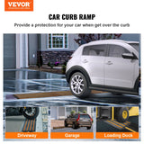 VEVOR Curb Ramp, 6.5 cm Rise Rubber Driveway Ramps, Heavy Duty 15 tons Weight Capacity Threshold Ramp, Curbside Bridge Ramps for Loading Dock Garage Sidewalk, Expandable Full Ramp Set - Front View