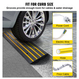 VEVOR Curb Ramp, 6.5 cm Rise Rubber Driveway Ramps, Heavy Duty 15 tons Weight Capacity Threshold Ramp, Curbside Bridge Ramps for Loading Dock Garage Sidewalk, Expandable Full Ramp Set - Side View