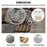 VEVOR Curb Ramp, 6.5 cm Rise Rubber Driveway Ramps, Heavy Duty 15 tons Weight Capacity Threshold Ramp, Curbside Bridge Ramps for Loading Dock Garage Sidewalk, Expandable Full Ramp Set - Rear View