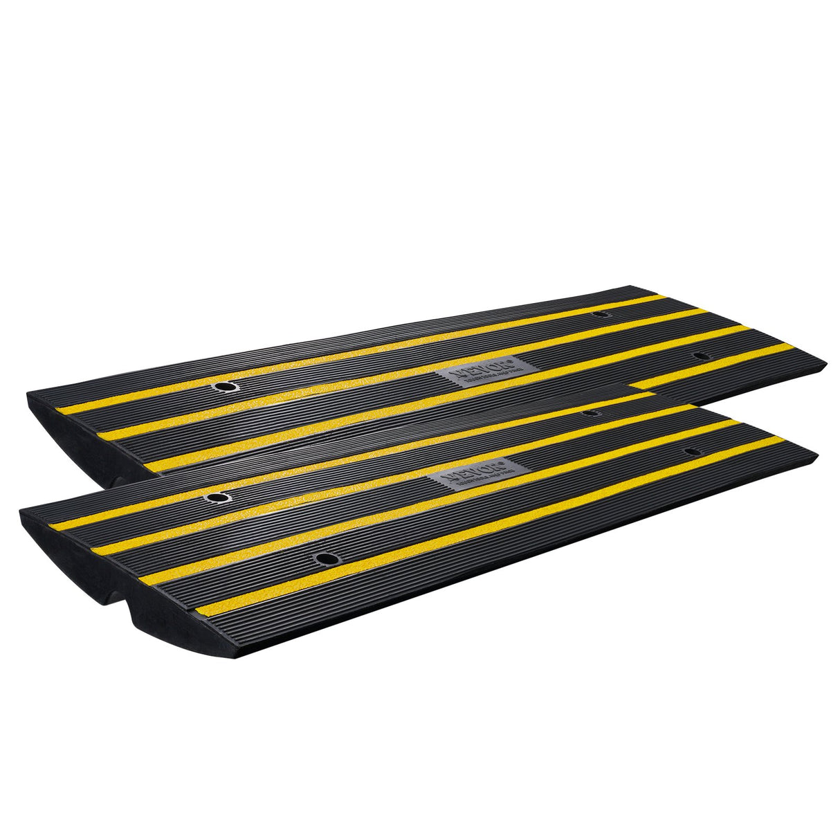 VEVOR Curb Ramp, 2 Pack, 6.5 cm Rise, Rubber Driveway Ramps, Heavy Duty 15 tons Weight Capacity Thre