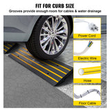 VEVOR Curb Ramp, 2 Pack, 6.5 cm Rise, Rubber Driveway Ramps, Heavy Duty 15 tons Weight Capacity Thre