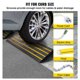 VEVOR Curb Ramp, 2 Pack, 6.5 cm Rise, Rubber Driveway Ramps, Heavy Duty 15 tons Weight Capacity Threshold Ramp, Curbside Bridge Ramps for Loading Dock Garage Sidewalk, Expandable Full Ramp Set - Side View
