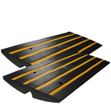 VEVOR Curb Ramp, 2 Pack, 6.5 cm Rise, Rubber Driveway Ramps, Heavy Duty 15 tons Weight Capacity Threshold Ramp, Curbside Bridge Ramps for Loading Dock Garage Sidewalk, Expandable Full Ramp Set - Extra Image