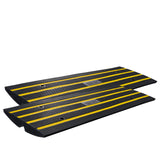 VEVOR Curb Ramp, 2 Pack, 6.5 cm Rise, Rubber Driveway Ramps, Heavy Duty 15 tons Weight Capacity Threshold Ramp, Curbside Bridge Ramps for Loading Dock Garage Sidewalk, Expandable Full Ramp Set - Extra Image