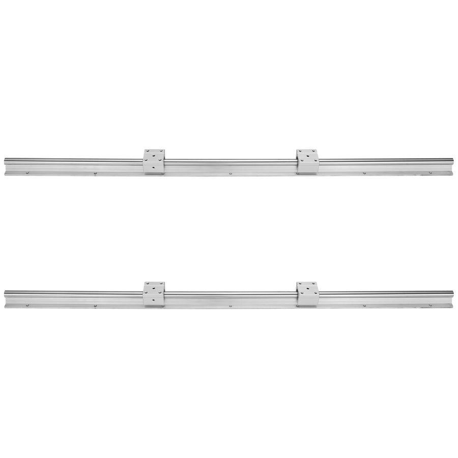 Linear Guide Rail Set, SBR12 1000mm, 2 PCS 39.4 in/1000 mm SBR12 Guide Rails and 4 PCS SBR12UU Slide Blocks, Linear Rails and Bearings Kit for Automated Machines DIY Project CNC Router Machines