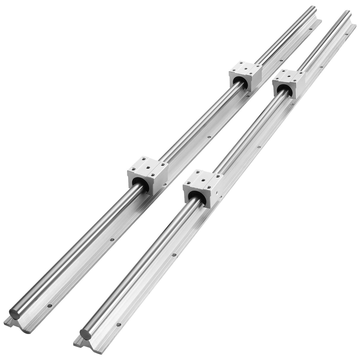 VEVOR Linear Guide Rail Set, SBR16 1000mm, 2 PCS 39.4 in/1000 mm SBR16 Guide Rails and 4 PCS SBR16UU Slide Blocks, Linear Rails and Bearings Kit for
